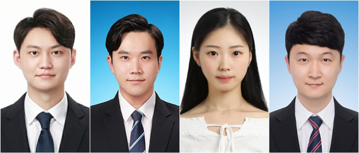 왼쪽부터 2022년 신규 검사 임용시험에 합격한 김성호 학생(3년), 재판연구원에 합격한 김보성·손애빈·정범석 학생(이상 3년). 전북대 제공