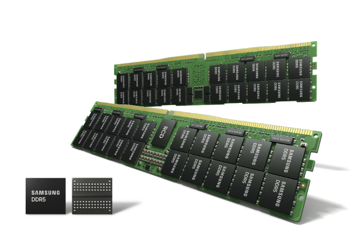 EUV(극자외선) 공정을 적용한 삼성전자의 업계 최선단 14나노 DDR5 D램. 삼성전자 제공