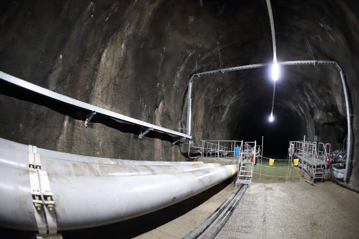 울산 석유비축기지의 지하 부분. 석유공사 제공