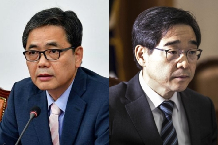 왼쪽부터 곽상도 전 의원과 권순일 전 대법관. 윤창원 기자·연합뉴스