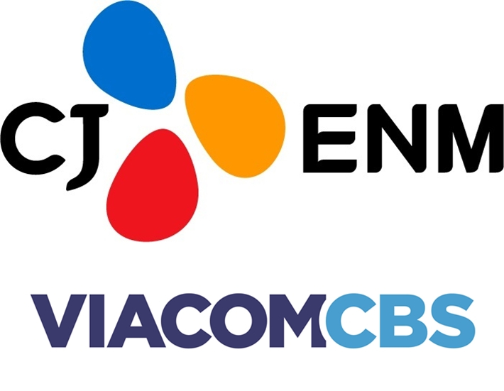 CJ ENM과 바이아컴(Viacom)CBS 로고. CJ ENM·ViacomCBS 제공