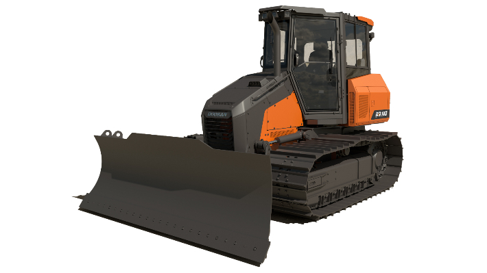 현대두산인프라코어가 최근 북미딜러 미팅에서 첫 선을 보인 10톤 급 불도저. 현대제뉴인 제공