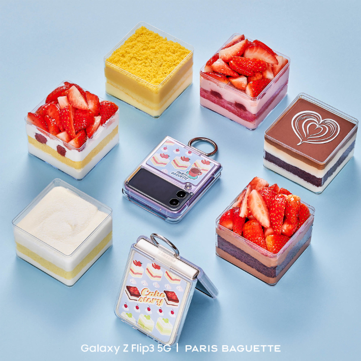 파리바게뜨, 케이크 스토리X갤럭시 Z플립3 콜라보 케이스. 파리바게트 제공 