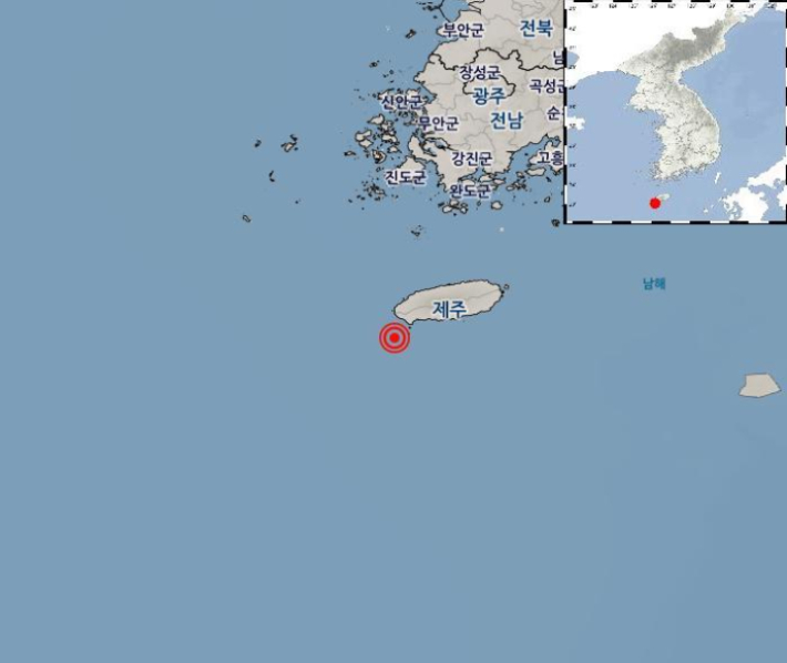 지진 발생 위치. 기상청 제공