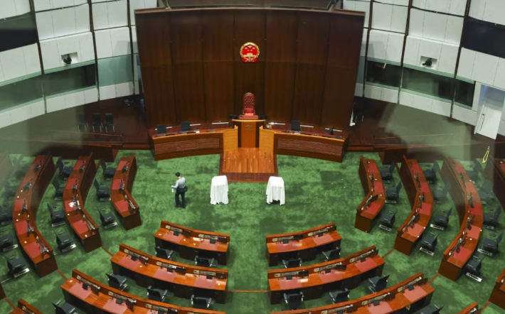 홍콩 입법회 내부 전경. SCMP 캡처