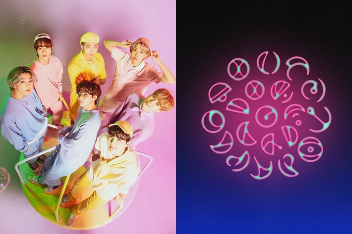 왼쪽부터 방탄소년단, '마이 유니버스' 싱글 표지 이미지. 방탄소년단 공식 페이스북, 빅히트 뮤직 제공