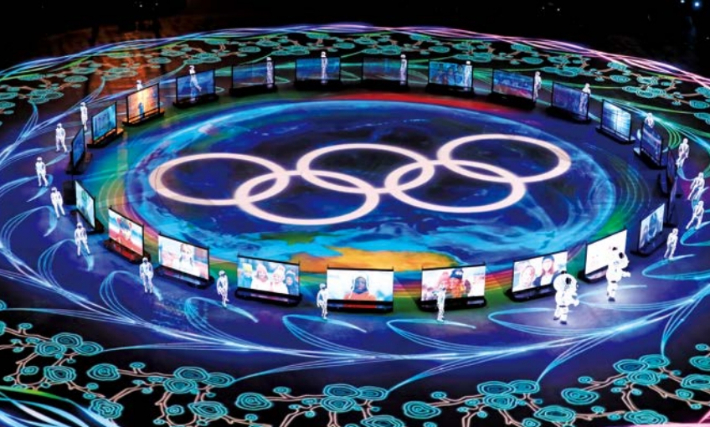 지난 2018년 2월 25일 평창 동계올림픽 폐막식에서 '베이징 8분' 공연이 진행됐다. 인밍망 제공