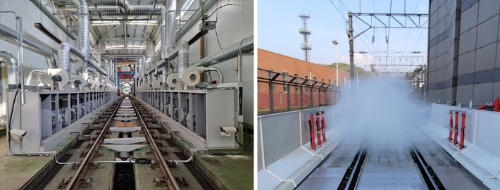 고속철도차량 해빙시스템과 착설방지시스템. 코레일 제공