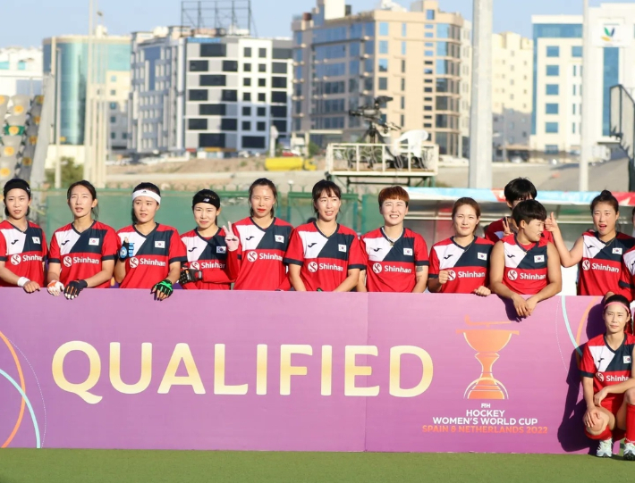 제 10회 아시아컵에서 4강에 진출하며 9회 연속 월드컵 본선행을 이룬 한국 여자 하키 대표팀. 아시아하키연맹 소셜 미디어