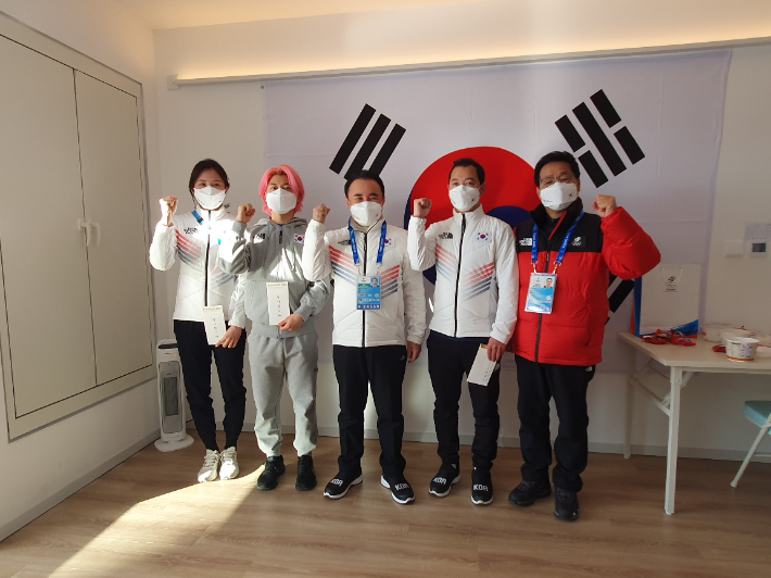 베이징동계올림픽 선전을 다짐하는 대한민국 선수단. 대한체육회 제공