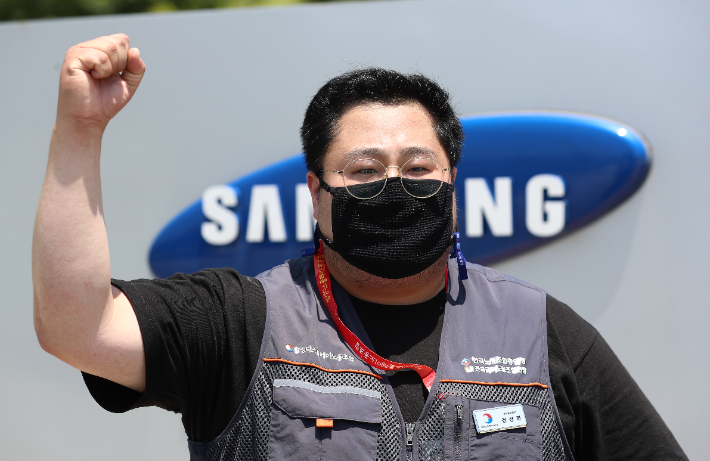 지난해 6월 삼성디스플레이 노조 파업 당시의 모습. 연합뉴스