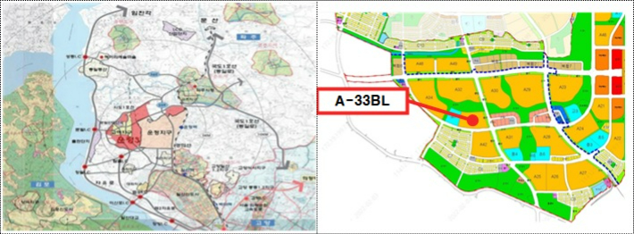 파주운정3지구 위치(왼쪽)와 단지위치 및 토지이용계획(오른쪽). 국토교통부 제공
