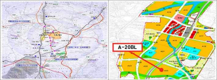 양주회천지구 위치(왼쪽)와 단지위치 및 토지이용계획(오른쪽). 국토교통부 제공
