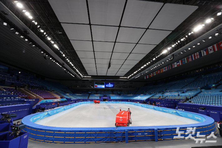 1일 2022 베이징 동계올림픽 쇼트트랙 경기가 열리는 중국 베이징 캐피털 실내 경기장. 베이징(중국)=박종민 기자