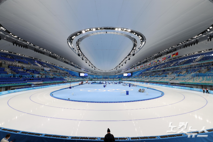 1일 중국 베이징 국립 스피드스케이팅 경기장(오벌) 모습. 베이징(중국)=박종민 기자