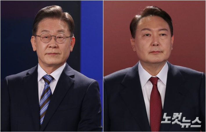 더불어민주당 이재명, 국민의힘 윤석열 대선 후보. 윤창원 기자