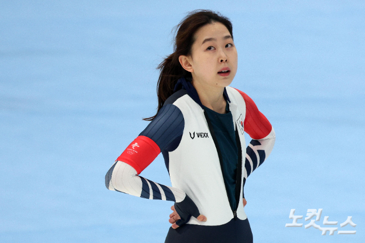2022 베이징 동계올림픽 스피드스케이팅 여자 500m에서 7위에 오른 김민선. 베이징=박종민 기자