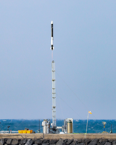 지난해 12월29일 제주시 한경면 용수리 해안가에서 발사된 발사체. 제주도 제공