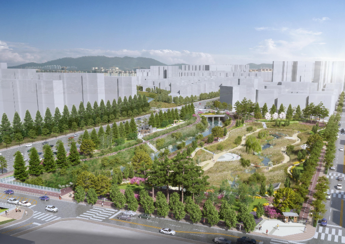 천안 물총새공원 도시 바람길 숲 조감도. 천안시 제공