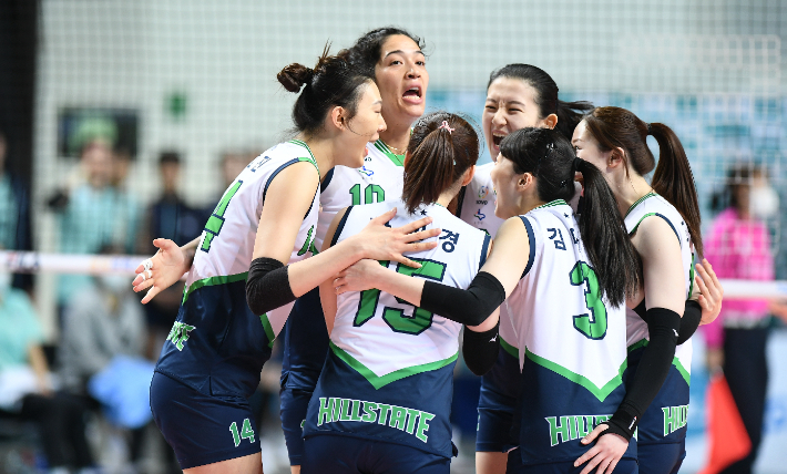 프로배구 여자부 1위 현대건설. 한국배구연맹(KOVO)