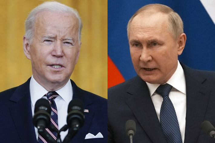 왼쪽부터 조 바이든 미국 대통령과 블라디미르 푸틴 러시아 대통령. 연합뉴스 