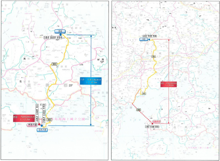 고흥~장흥 등 지방도 신규 지정 도면. 고흥군 제공
