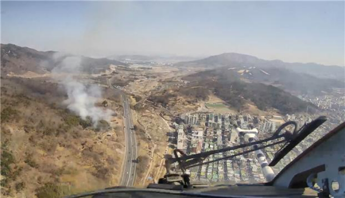 창원 천주산 산불. 산림청 제공