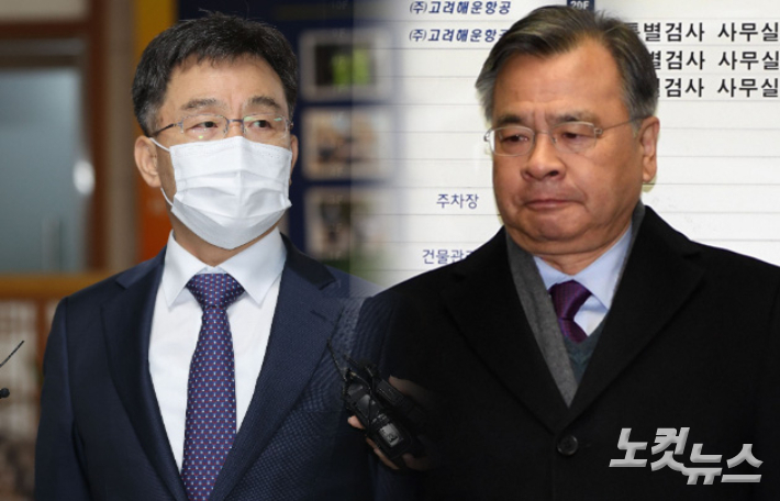 화천대유자산관리 대주주 김만배씨(왼쪽)와 박영수 전 특별검사. 박종민 기자