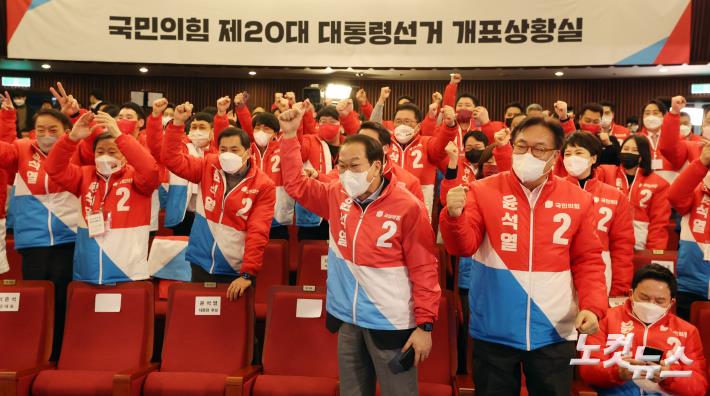 윤석열, 이재명에 득표율 