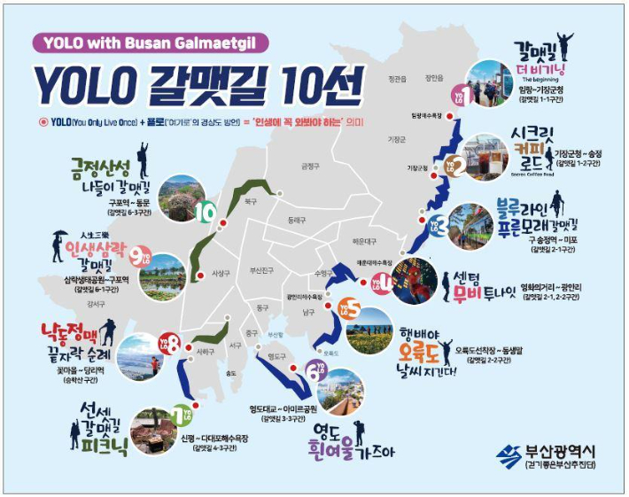 'YOLO 갈맷길' 10선. 부산시 제공