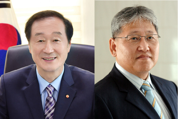 남길우 회장과 김진현 전무. 경남신문사 제공