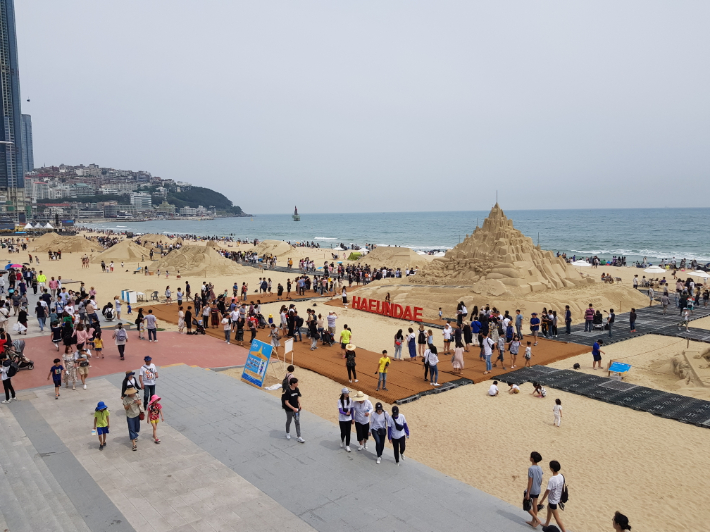 지난 2019년 열린 해운대 모래축제 풍경. 박진홍 기자