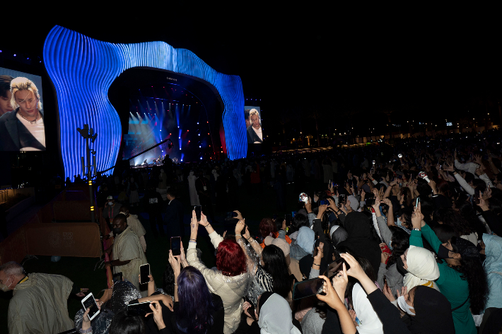 부산시는 오는 31일을 끝으로 막을 내리는 2020두바이엑스포 'BIE DAY'에서 2030부산세계박람회 유치 홍보 활동에 나선다. 2020두바이월드엑스포 한국의 날 행사 모습. 부산시청 제공