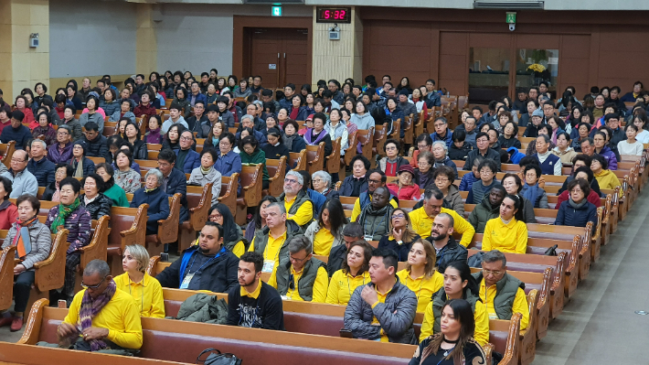 코로나전 삼천교회에서 열린 '해외 지도자 세미나' 모습