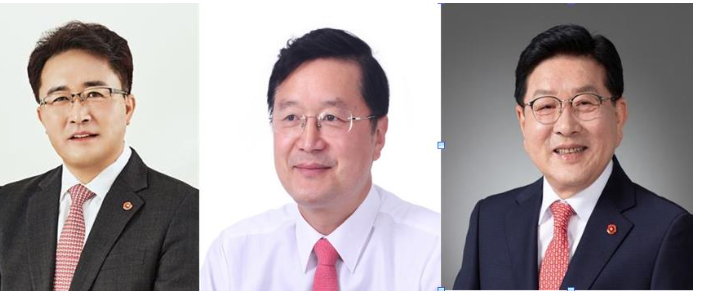왼쪽부터 문성유, 장성철, 허향진 예비후보.