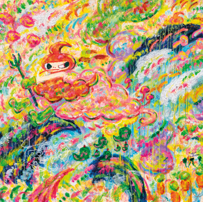 아야코 록카쿠 b.1982 Japanese, Untitled, acrylic on canvas, 90×90cm | 2020, KRW 630,000,000 - 800,000,000