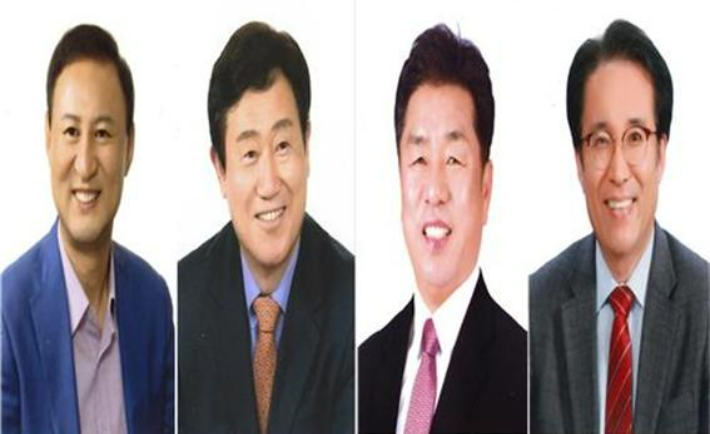 십수 년 만에 시흥시장 탈환을 위해 출사표를 던진 국민의힘 (왼쪽부터) 곽영달, 이연수, 장재철, 정필재 예비후보. 중앙선관위 제공