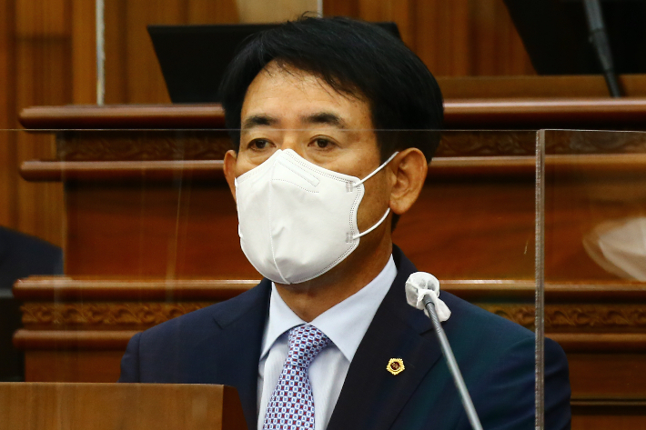 동해시장 후보 경선을 요구하고 있는 심상화 전 강원도의회 국민의힘 원내대표. 강원도의회 제공 