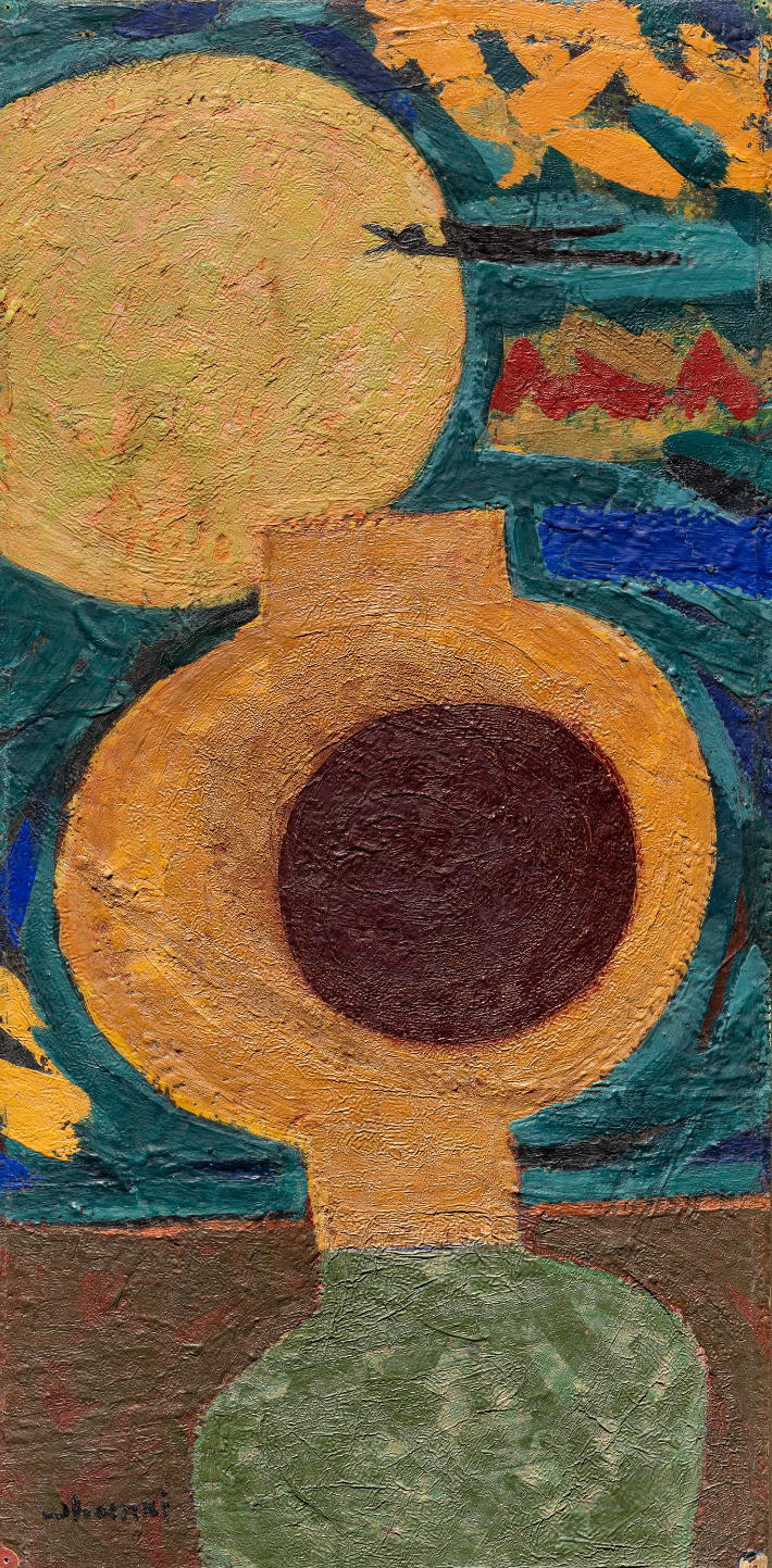작품 / 김환기(1913-1974) / 1950년대 / 하드보드에 유채, 54.0×26.0cm / 광주시립미술관