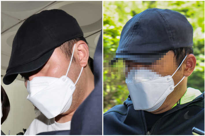 법정 들어가는 우리은행 직원과 동생. 연합뉴스