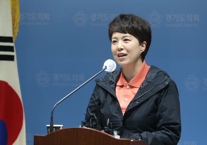 3일 김은혜 국민의힘 경기도지사 후보는 경기도의회에서 6대 보육공약 관련 기자회견을 진행했다. 김은혜 후보 측 제공