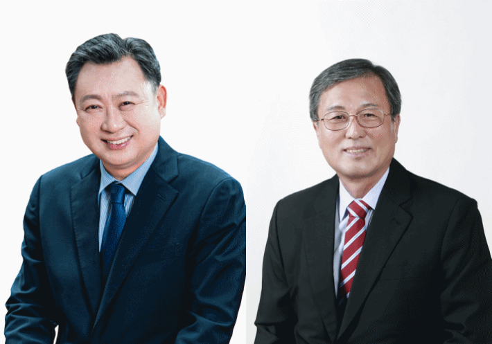 (왼쪽부터)김철훈 민주당 후보, 김기재 국민의힘 후보. 부산CBS