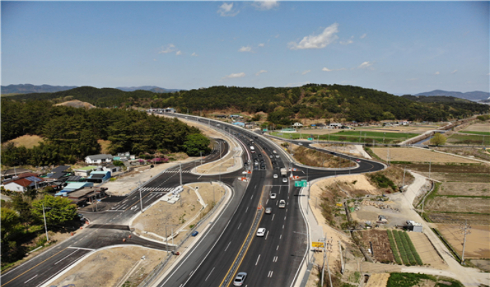 국도 14호선 죽계-직전(1공구) 구간 삼락 교차로. 국토교통부 제공