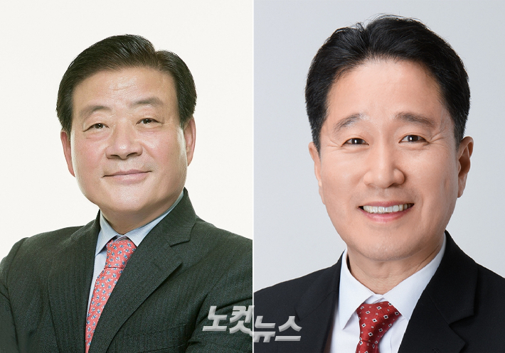 왼쪽부터 노기태 민주당 후보, 김형찬 국민의힘 후보. 부산CBS