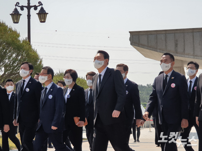 5.18 42주년 기념식에 참석한 윤석열 대통령. 조시영 기자