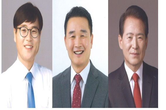 왼쪽부터 거제시장 민주당 변광용 후보, 국민의힘 박종우 후보, 무소속 김한표 후보. 중앙선거관리위원회 갈무리