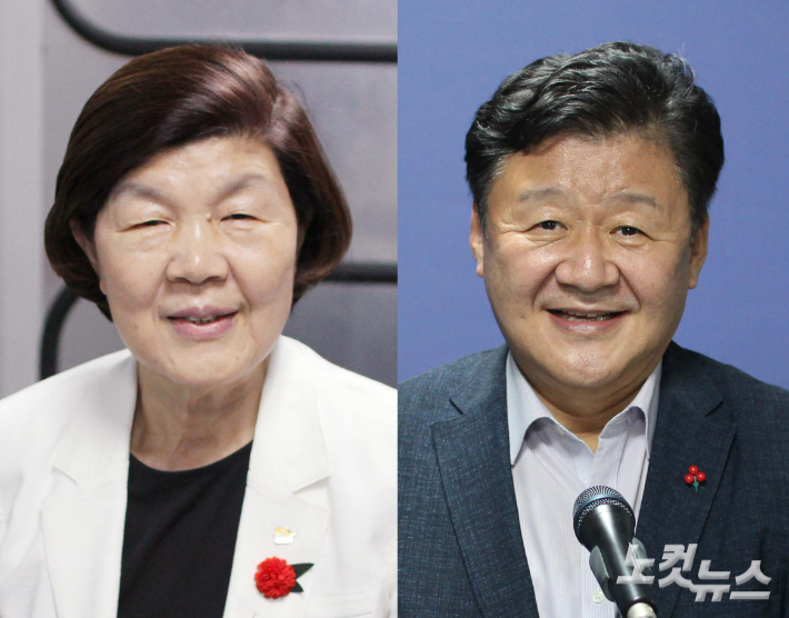 사진 왼쪽부터 노옥희 후보, 김주홍 후보. 반웅규 기자