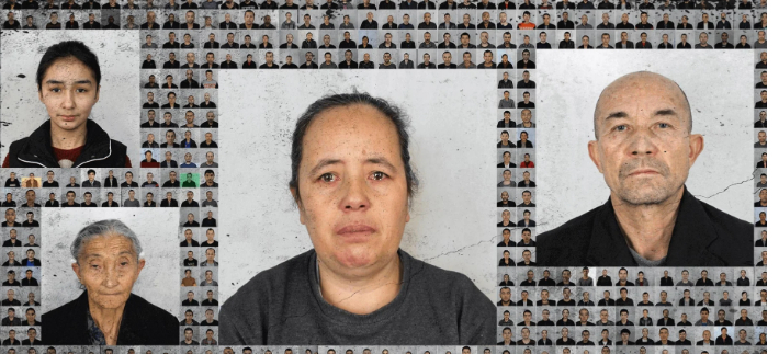 중국 위구르 수용소의 얼굴들. BBC 홈페이지 캡처 