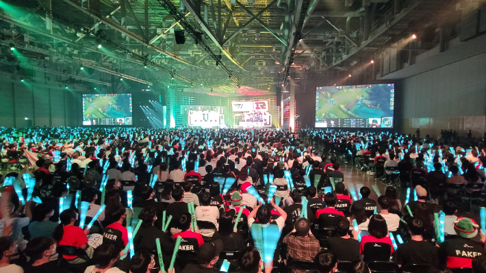 지난 29일 부산 벡스코에서 열린 2022 MSI 결승전. 연합뉴스