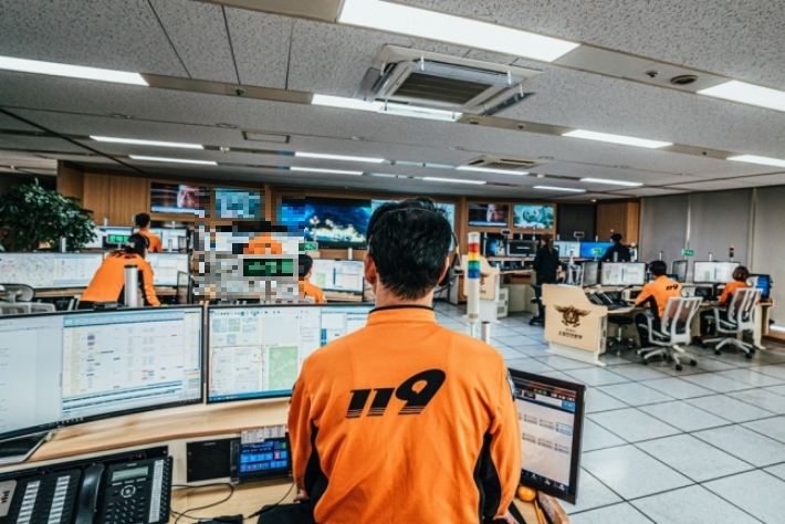광주소방안전본부, 119 상황실. 광주소방안전본부 제공